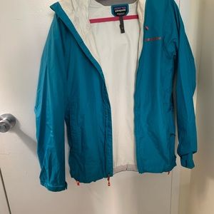 Bright Blue Patagonia Raincoat